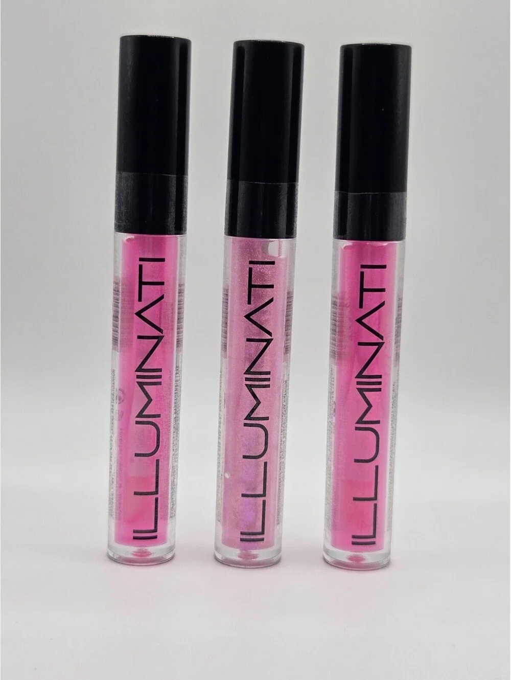 Illuminati Cosmetics Lip Gloss Lot of 3 Cosmo & Electra Pink Shimmer Gloss New